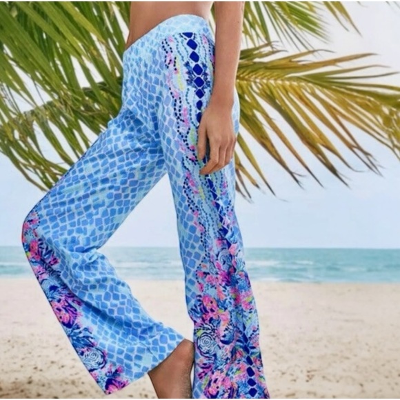 Lilly Pulitzer Other - Lilly Pulitzer Light Blue Multicolor Printed Beach Coverup Pants